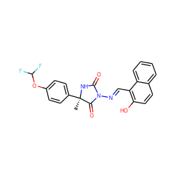 C[C@]1(c2ccc(OC(F)F)cc2)NC(=O)N(/N=C/c2c(O)ccc3ccccc23)C1=O ZINC000002630354