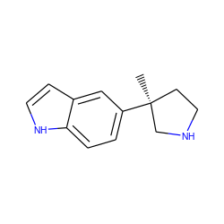 C[C@]1(c2ccc3[nH]ccc3c2)CCNC1 ZINC000040866672
