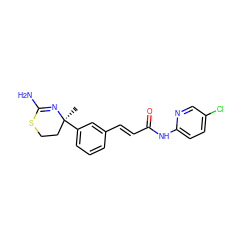 C[C@]1(c2cccc(/C=C/C(=O)Nc3ccc(Cl)cn3)c2)CCSC(N)=N1 ZINC000096174311