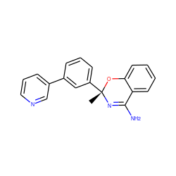 C[C@]1(c2cccc(-c3cccnc3)c2)N=C(N)c2ccccc2O1 ZINC000096906003