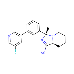 C[C@]1(c2cccc(-c3cncc(F)c3)c2)N=C(N)[C@@H]2CCCCN21 ZINC000096906029