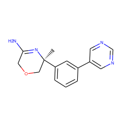 C[C@]1(c2cccc(-c3cncnc3)c2)COCC(N)=N1 ZINC000144107147