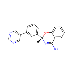 C[C@]1(c2cccc(-c3cncnc3)c2)N=C(N)c2ccccc2O1 ZINC000096906047