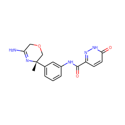 C[C@]1(c2cccc(NC(=O)c3ccc(=O)[nH]n3)c2)COCC(N)=N1 ZINC000113658424