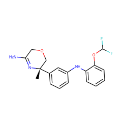 C[C@]1(c2cccc(Nc3ccccc3OC(F)F)c2)COCC(N)=N1 ZINC000143056929