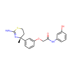 C[C@]1(c2cccc(OCC(=O)Nc3cccc(O)c3)c2)CCSC(N)=N1 ZINC000096174293