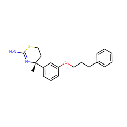 C[C@]1(c2cccc(OCCCc3ccccc3)c2)CCSC(N)=N1 ZINC000096174359