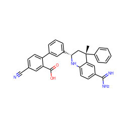 C[C@]1(c2ccccc2)C[C@@H](c2cccc(-c3ccc(C#N)cc3C(=O)O)c2)Nc2ccc(C(=N)N)cc21 ZINC000103240972