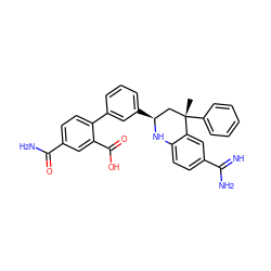 C[C@]1(c2ccccc2)C[C@H](c2cccc(-c3ccc(C(N)=O)cc3C(=O)O)c2)Nc2ccc(C(=N)N)cc21 ZINC000003987425