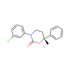 C[C@]1(c2ccccc2)CCN(c2cccc(Cl)c2)C(=O)O1 ZINC000072116815