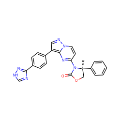 C[C@]1(c2ccccc2)COC(=O)N1c1ccn2ncc(-c3ccc(-c4nc[nH]n4)cc3)c2n1 ZINC000116187641