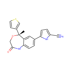 C[C@]1(c2ccsc2)OCC(=O)Nc2ccc(-c3ccc(C#N)[nH]3)cc21 ZINC000036398979