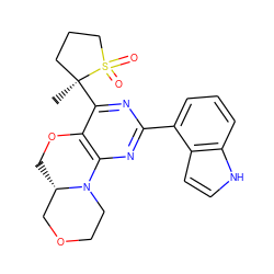 C[C@]1(c2nc(-c3cccc4[nH]ccc34)nc3c2OC[C@H]2COCCN32)CCCS1(=O)=O ZINC000218232579