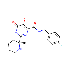 C[C@]1(c2nc(C(=O)NCc3ccc(F)cc3)c(O)c(=O)[nH]2)CCCCN1 ZINC000043013346