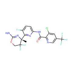 C[C@]1(c2nc(NC(=O)c3ncc(C(F)(F)F)cc3Cl)ccc2F)N=C(N)OCC1(F)F ZINC000096923945