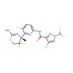 C[C@]1(c2nc(NC(=O)c3nn(C(F)F)cc3Cl)ccc2F)N=C(N)OCC1(F)F ZINC000096923948