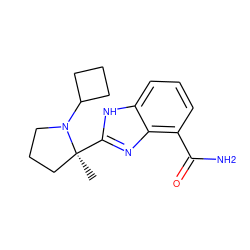 C[C@]1(c2nc3c(C(N)=O)cccc3[nH]2)CCCN1C1CCC1 ZINC000040972791