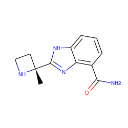 C[C@]1(c2nc3c(C(N)=O)cccc3[nH]2)CCN1 ZINC000040430262