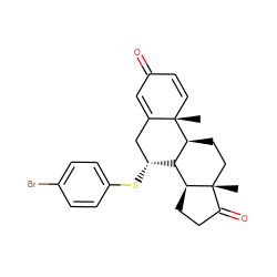 C[C@]12C=CC(=O)C=C1C[C@@H](Sc1ccc(Br)cc1)[C@@H]1[C@@H]2CC[C@]2(C)C(=O)CC[C@@H]12 ZINC000215529642