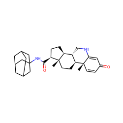 C[C@]12C=CC(=O)C=C1NC[C@@H]1[C@@H]2CC[C@]2(C)[C@@H](C(=O)NC34CC5CC(CC(C5)C3)C4)CC[C@@H]12 ZINC000137107712