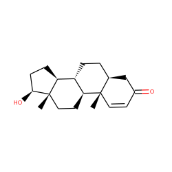 C[C@]12C=CC(=O)C[C@@H]1CC[C@@H]1[C@@H]2CC[C@]2(C)[C@@H](O)CC[C@@H]12 ZINC000004791927