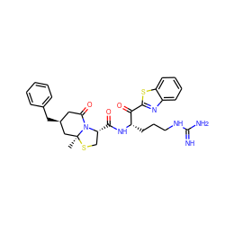 C[C@]12C[C@@H](Cc3ccccc3)CC(=O)N1[C@H](C(=O)N[C@@H](CCCNC(=N)N)C(=O)c1nc3ccccc3s1)CS2 ZINC000029126349