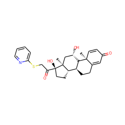 C[C@]12C[C@H](O)[C@H]3[C@@H](CCC4=CC(=O)C=C[C@@]43C)[C@@H]1CC[C@]2(O)C(=O)CSc1ccccn1 ZINC000073222121