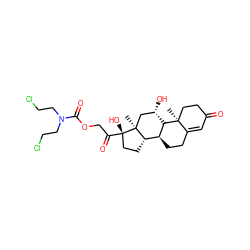 C[C@]12C[C@H](O)[C@H]3[C@@H](CCC4=CC(=O)CC[C@@]43C)[C@@H]1CC[C@]2(O)C(=O)COC(=O)N(CCCl)CCCl ZINC000169302490
