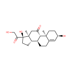 C[C@]12CC(=O)[C@H]3[C@@H](CCC4=C[C@H](O)CC[C@@]43C)[C@@H]1CC[C@]2(O)C(=O)CO ZINC000026992018