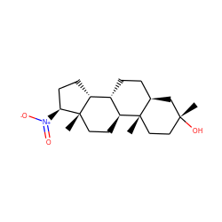 C[C@]12CC[C@@](C)(O)C[C@@H]1CC[C@@H]1[C@@H]2CC[C@]2(C)[C@@H]([N+](=O)[O-])CC[C@H]12 ZINC000096175841