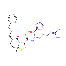 C[C@]12CC[C@@H](CCCc3ccccc3)C(=O)N1[C@H](C(=O)N[C@@H](CCCN=C(N)N)C(=O)c1nccs1)CS2 ZINC000028002438