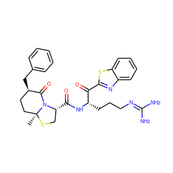 C[C@]12CC[C@@H](Cc3ccccc3)C(=O)N1[C@H](C(=O)N[C@@H](CCCN=C(N)N)C(=O)c1nc3ccccc3s1)CS2 ZINC000028011401