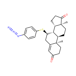 C[C@]12CC[C@@H]3[C@@H]([C@@H]1CCC2=O)[C@H](Sc1ccc(N=[N+]=[N-])cc1)CC1=CC(=O)CC[C@@]13C ZINC000026739964