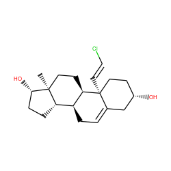 C[C@]12CC[C@@H]3[C@@H](CC=C4C[C@@H](O)CC[C@@]43/C=C/Cl)[C@@H]1CC[C@@H]2O ZINC000028568285