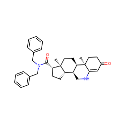 C[C@]12CC[C@@H]3[C@@H](CNC4=CC(=O)CC[C@@]43C)[C@@H]1CC[C@@H]2C(=O)N(Cc1ccccc1)Cc1ccccc1 ZINC000027436764