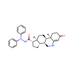 C[C@]12CC[C@@H]3[C@@H](CNC4=CC(=O)CC[C@@]43C)[C@@H]1CC[C@@H]2C(=O)NN(c1ccccc1)c1ccccc1 ZINC000026402434