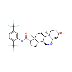 C[C@]12CC[C@@H]3[C@@H](CNC4=CC(=O)CC[C@@]43C)[C@@H]1CC[C@@H]2C(=O)Nc1cc(C(F)(F)F)ccc1C(F)(F)F ZINC000026578435