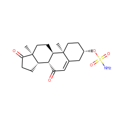 C[C@]12CC[C@@H]3[C@H](C(=O)C=C4C[C@@H](OS(N)(=O)=O)CC[C@@]43C)[C@@H]1CCC2=O ZINC000027633617