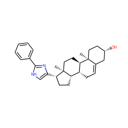 C[C@]12CC[C@@H]3[C@H](CC=C4C[C@@H](O)CC[C@@]43C)[C@@H]1CC[C@@H]2c1c[nH]c(-c2ccccc2)n1 ZINC000026995294