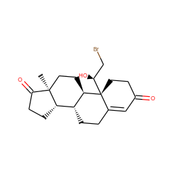 C[C@]12CC[C@@H]3[C@H](CCC4=CC(=O)CC[C@@]43[C@@H](O)CBr)[C@@H]1CCC2=O ZINC000029464908