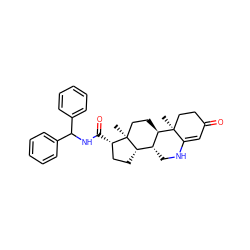 C[C@]12CC[C@@H]3[C@H](CNC4=CC(=O)CC[C@@]43C)[C@@H]1CC[C@@H]2C(=O)NC(c1ccccc1)c1ccccc1 ZINC000026951617