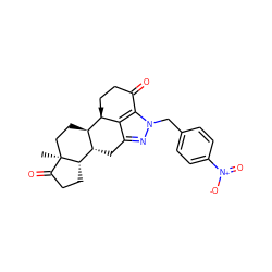 C[C@]12CC[C@@H]3[C@H](Cc4nn(Cc5ccc([N+](=O)[O-])cc5)c5c4[C@@]3(C)CCC5=O)[C@@H]1CCC2=O ZINC000058615935