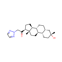 C[C@]12CC[C@@H]3[C@H]4CC[C@@](C)(O)C[C@H]4CC[C@H]3[C@@H]1CC[C@@H]2C(=O)Cn1nccn1 ZINC000299852116