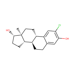 C[C@]12CC[C@@H]3c4cc(Cl)c(O)cc4CC[C@H]3[C@@H]1CC[C@@H]2O ZINC000005764422