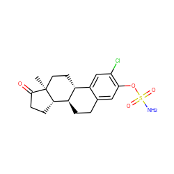 C[C@]12CC[C@@H]3c4cc(Cl)c(OS(N)(=O)=O)cc4CC[C@H]3[C@@H]1CCC2=O ZINC000072283446