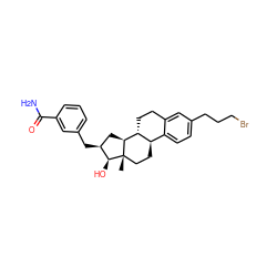 C[C@]12CC[C@@H]3c4ccc(CCCBr)cc4CC[C@H]3[C@@H]1C[C@H](Cc1cccc(C(N)=O)c1)[C@@H]2O ZINC000103252474