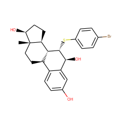 C[C@]12CC[C@@H]3c4ccc(O)cc4[C@H](O)[C@@H](Sc4ccc(Br)cc4)[C@H]3[C@@H]1CC[C@@H]2O ZINC000029253008