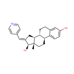 C[C@]12CC[C@@H]3c4ccc(O)cc4CC[C@H]3[C@@H]1C/C(=C\c1ccncc1)[C@@H]2O ZINC000005582967