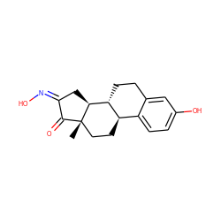 C[C@]12CC[C@@H]3c4ccc(O)cc4CC[C@H]3[C@@H]1C/C(=N/O)C2=O ZINC000013672610