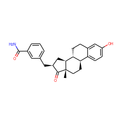 C[C@]12CC[C@@H]3c4ccc(O)cc4CC[C@H]3[C@@H]1C[C@H](Cc1cccc(C(N)=O)c1)C2=O ZINC000029131834